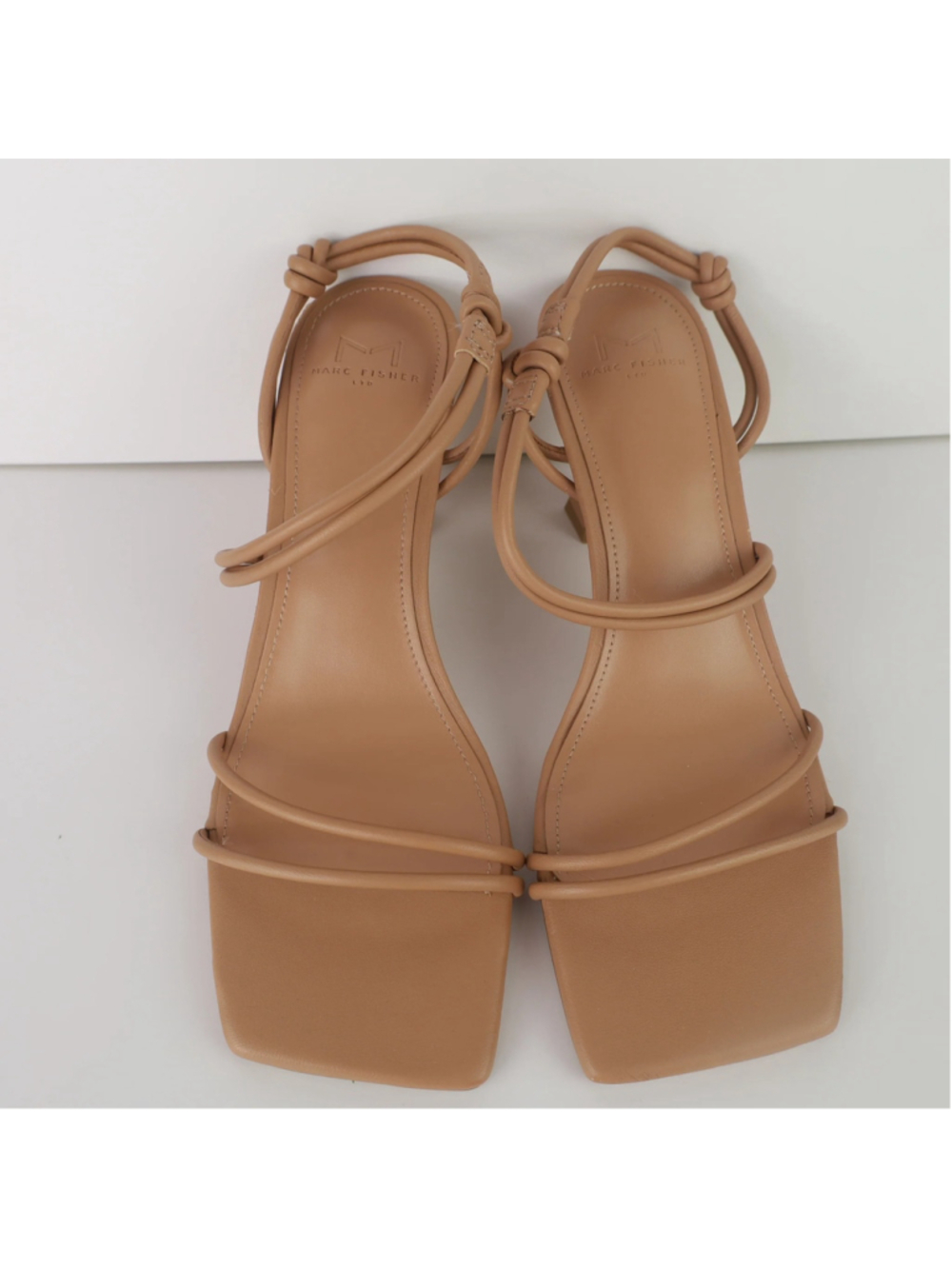 Marc Fisher LTD Davia Sandals 7.5M Medium Natural Strappy Kitten Heel NWD 0479 - Picture 5 of 16